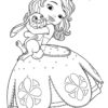 Sofia the first huging Clover coloring page