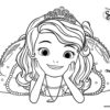 Sofia the first posing for picture coloring page