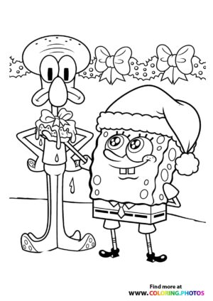 SpongeBob and Squidward coloring page