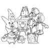 SpongeBob with friends coloring page