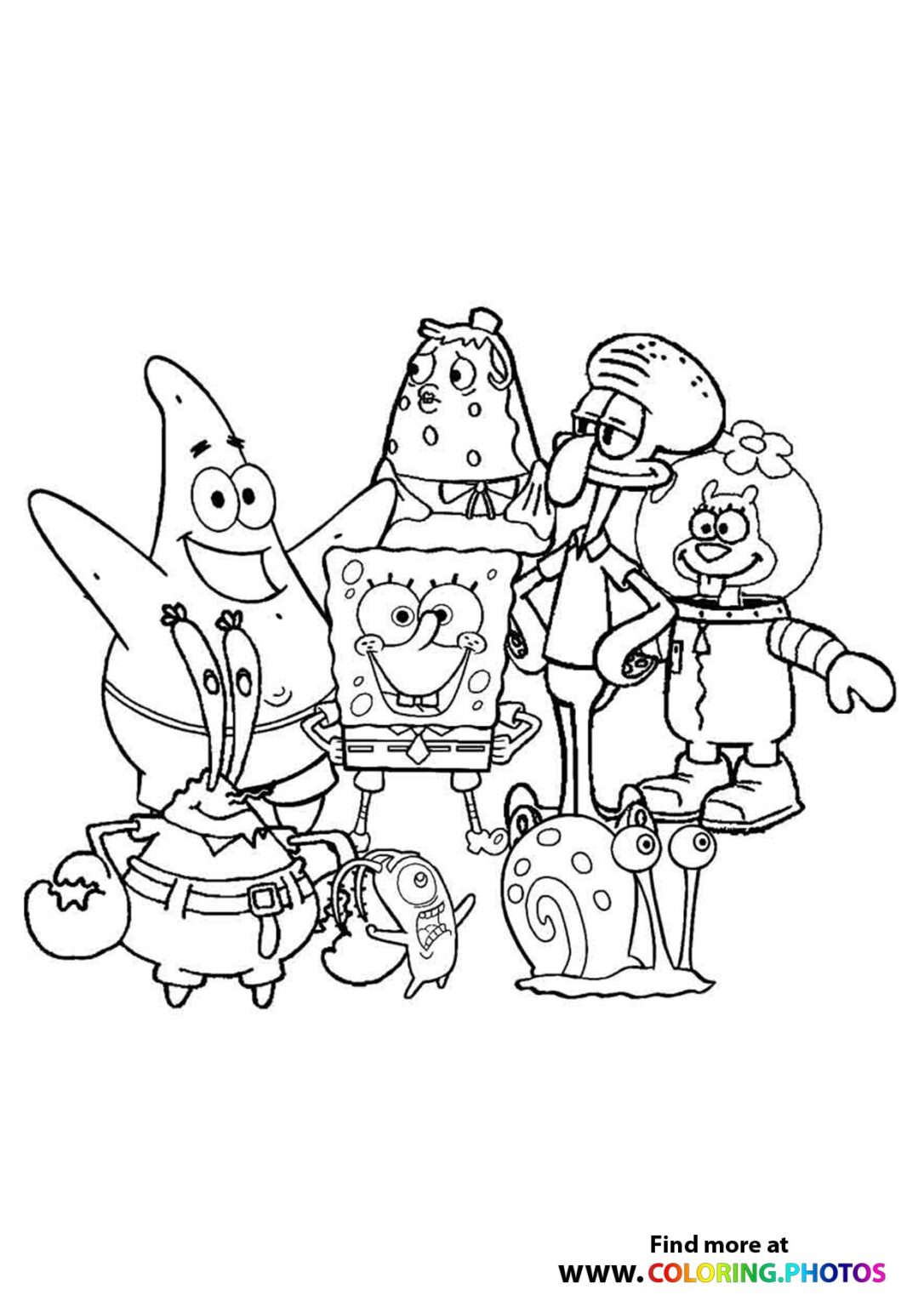 SpongeBob Squidward Coloring Pages for kids