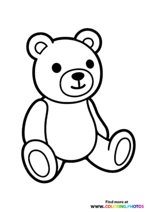 Teddy Bear sitting coloring page