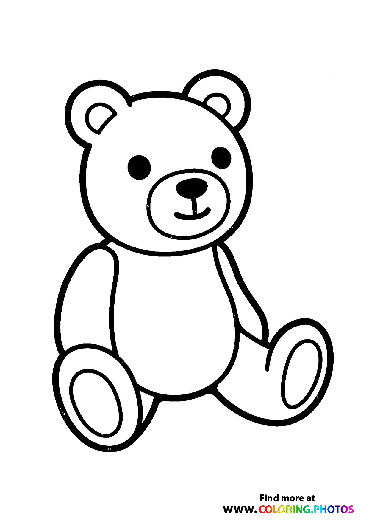 Teddy Bear sitting - Coloring Pages for kids