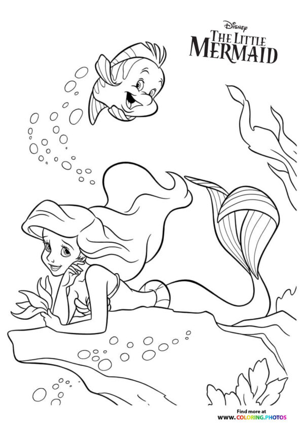 Little Mermaid Flounder Coloring Coloring Pages