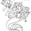 Flounder giving Ariel flowers coloring page