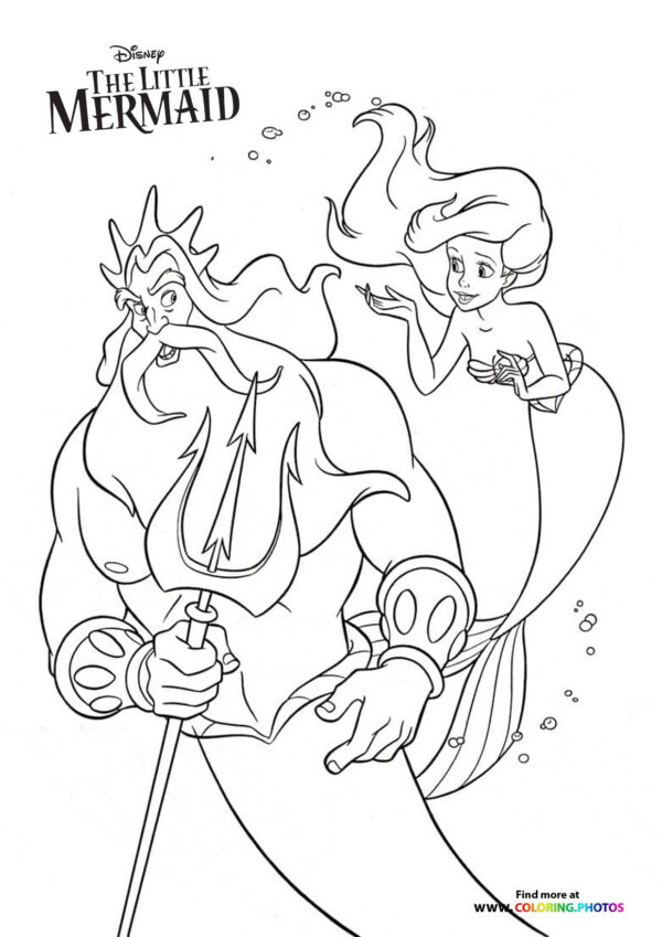 King Trinton with Ariel coloring page