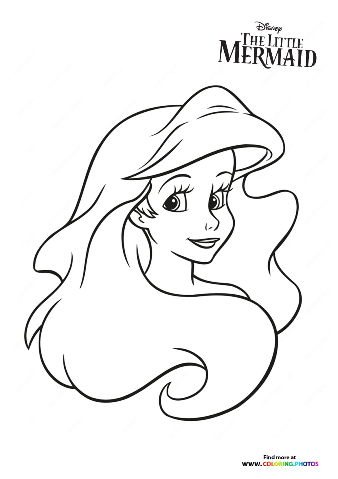 Cute Mermaid Ariel Coloring Pages for kids