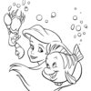 Ariel, Sebastian and Flounder playing coloring page