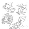 Sebastian and fish from The Little Mermaid coloring page