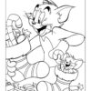 Tom and Jerry christmas stockings coloring page