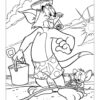 Tom and Jerry on the beach coloring page