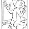Tom and Jerry learning coloring page