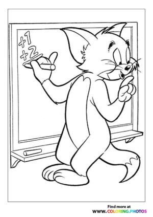 Tom and Jerry learning coloring page