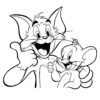 Tom and Jerry smiling coloring page