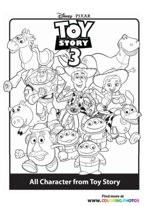 Toy Story all Characters Coloring Page