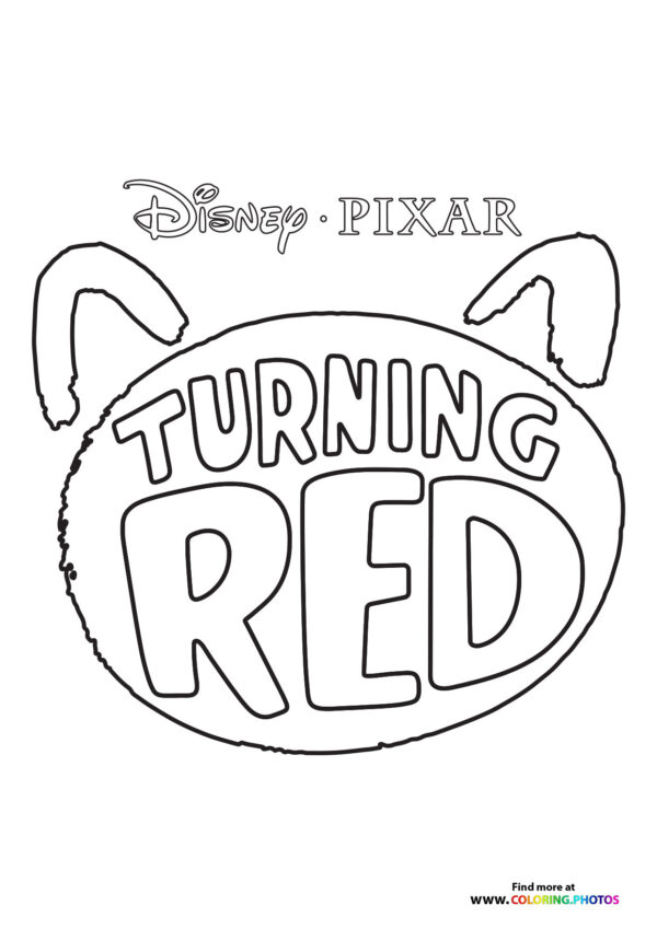 Turning red logo coloring page
