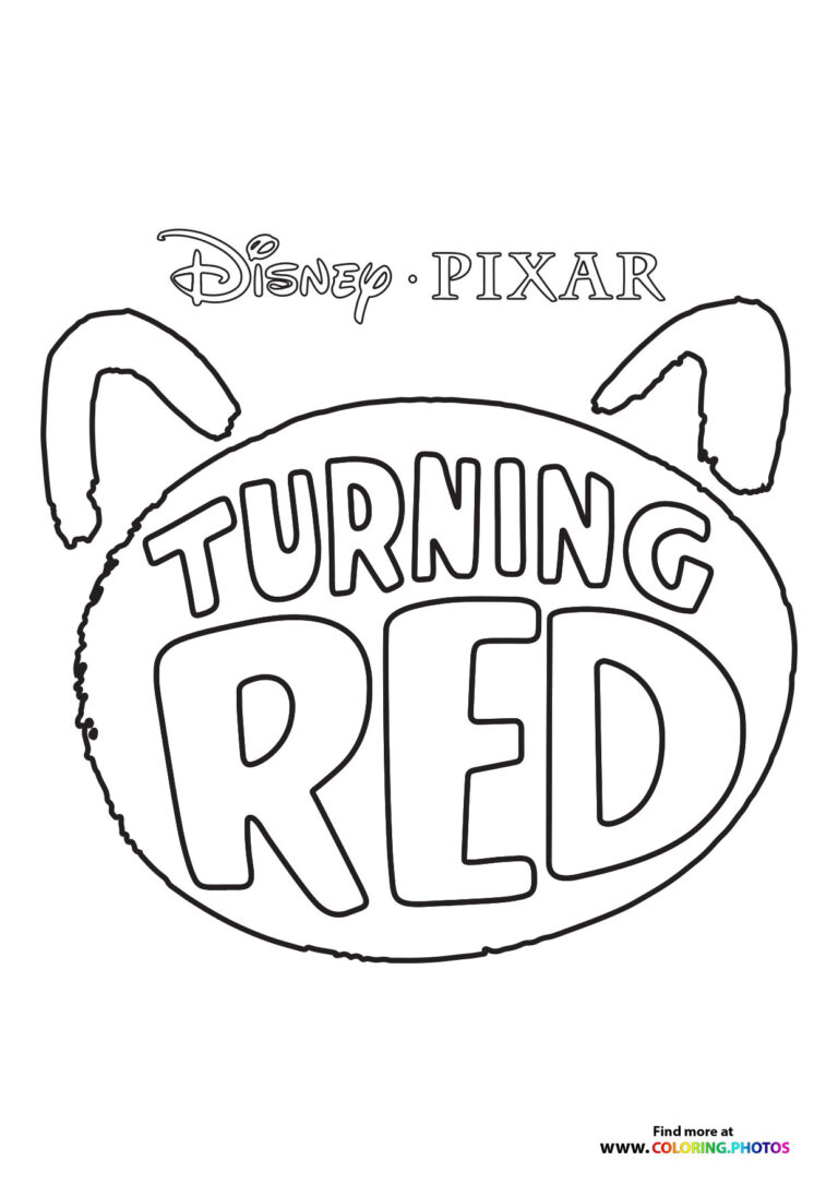 Turning Red Logo Coloring Pages For Kids