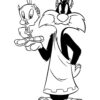 Sylvester and Tweety coloring page