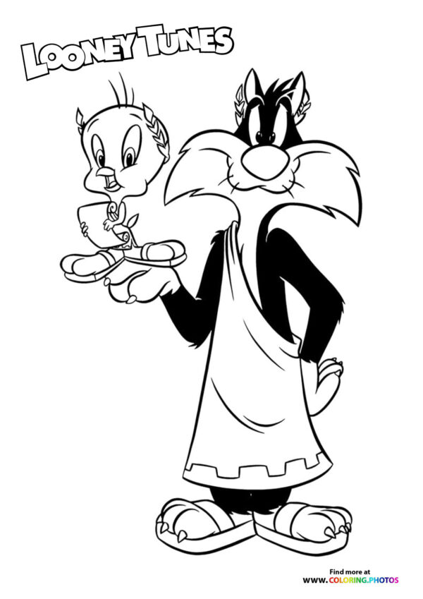 Sylvester and Tweety coloring page