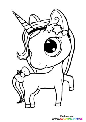 Cute unicorn with a star tiara