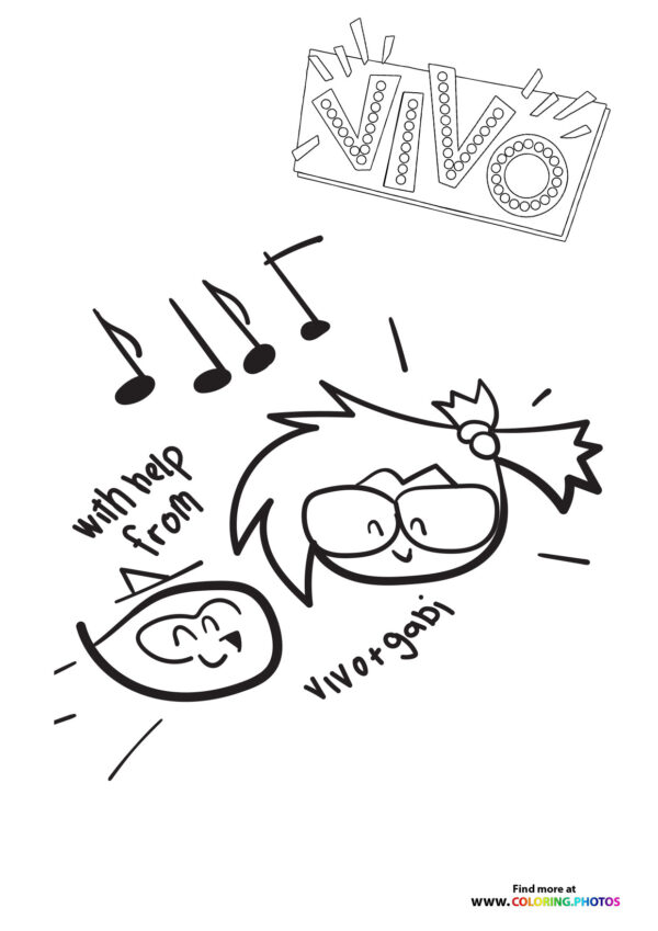 Vivo + Gabi doodles coloring page