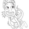 Monster Alberto swimming in the sea coloring page
