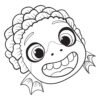 Cute Luca portrait coloring page