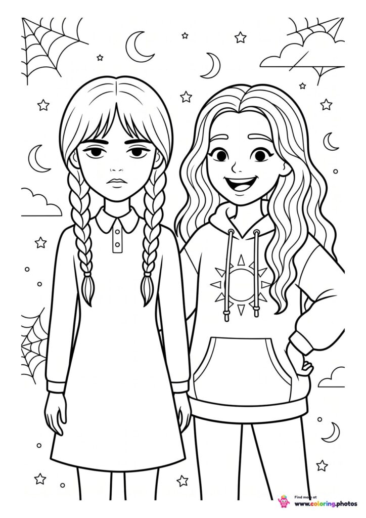 Wednesday Addams and Enid together