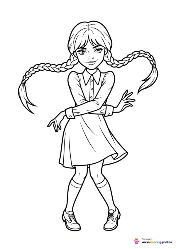 Wednesday Addams doing her signature dance